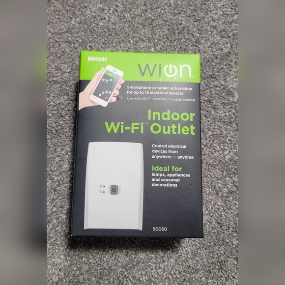 WiOn 50050 Indoor WiFi Plug With 1 Grounded Outlet, White -1 Pack - Picture 1 of 3
